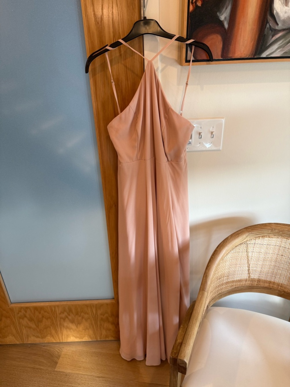 Lulu's Blush Pink Halter Maxi Dress M